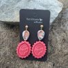 Pink Flower Earrings